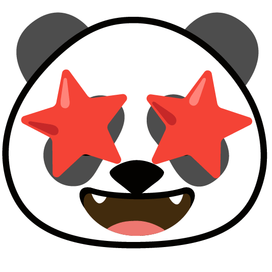 star struck panda face