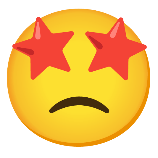 star struck slightly frowning face
