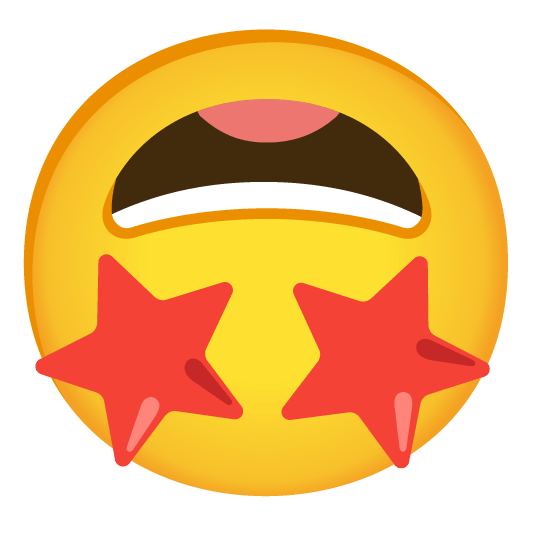 star struck upside down face