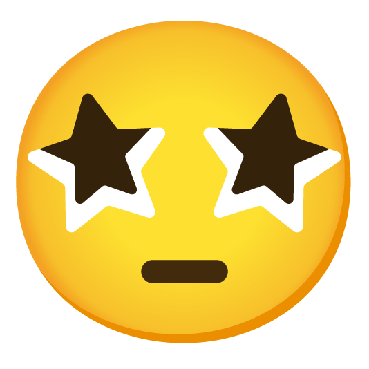 star struck face with rolling eyes