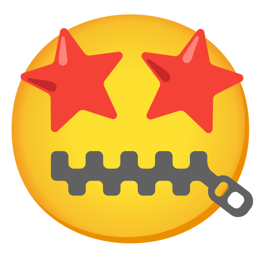 star struck zipper mouth face