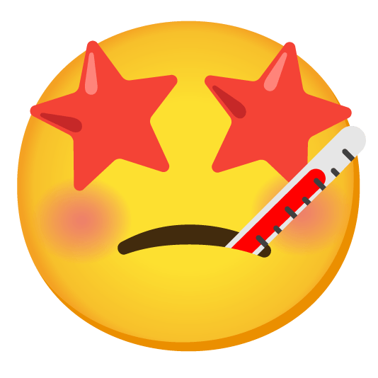 star struck face with thermometer