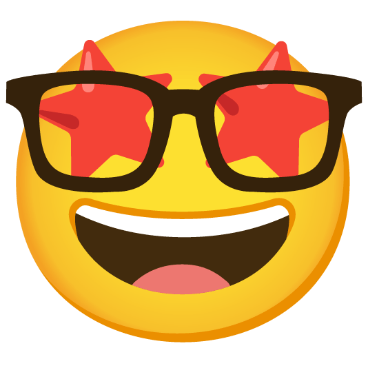 star struck nerd face