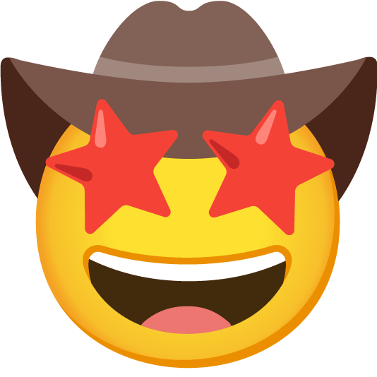 star struck face with cowboy hat