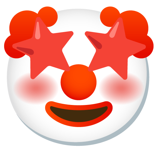 star struck clown face