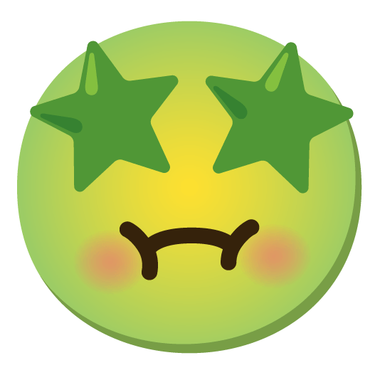 star struck nauseated face