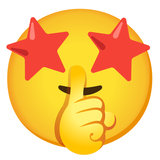 star struck shushing face