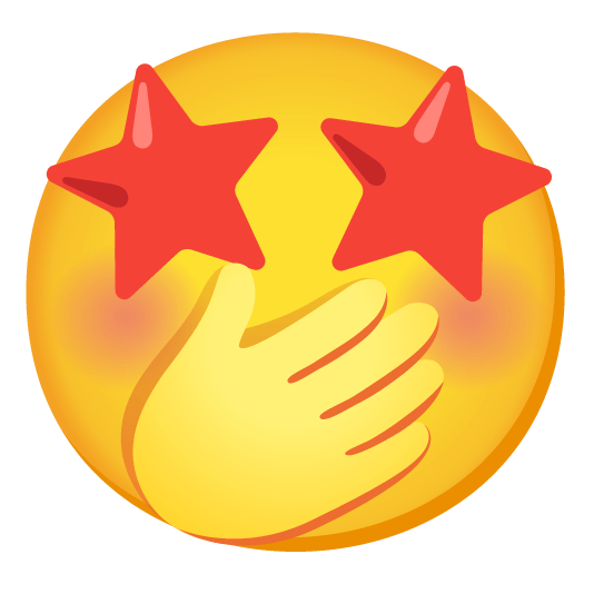 star struck face with hand over mouth