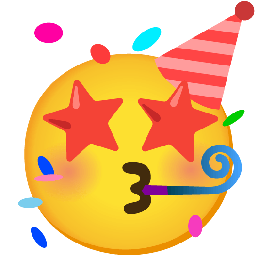 star struck partying face