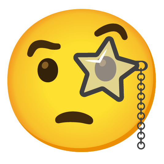 star struck face with monocle