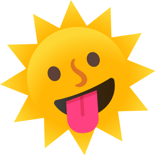 zany face sun with face