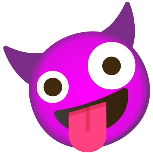 zany face smiling imp