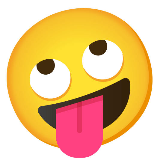 zany face face with rolling eyes