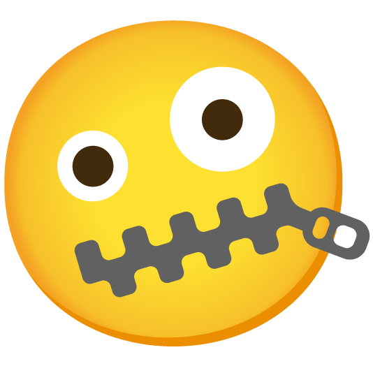 zany face zipper mouth face