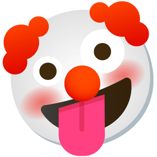 zany face clown face