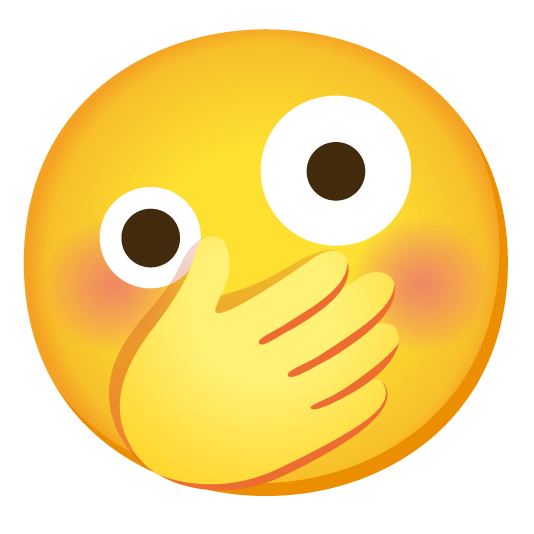 zany face face with hand over mouth