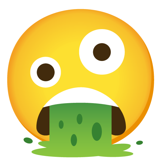 zany face face vomiting