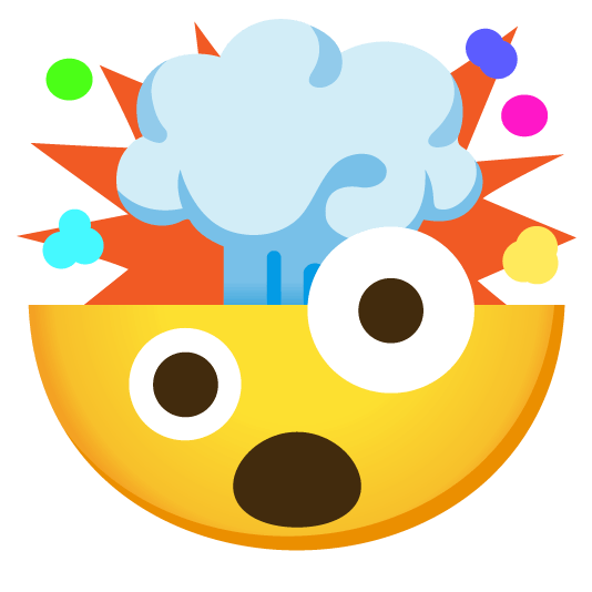 zany face exploding head