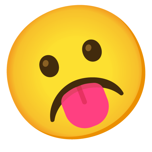 zany face white frowning face