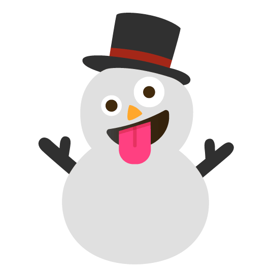 zany face snowman without snow