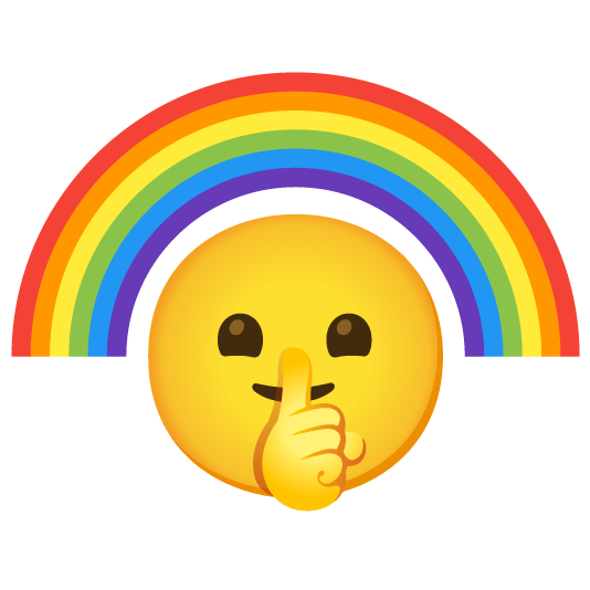 shushing face rainbow
