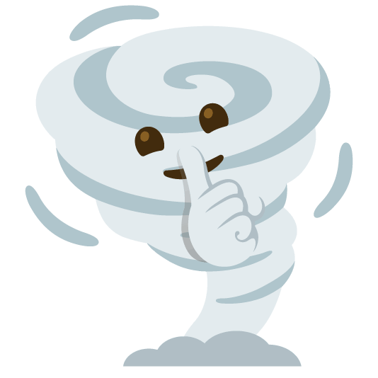 shushing face tornado
