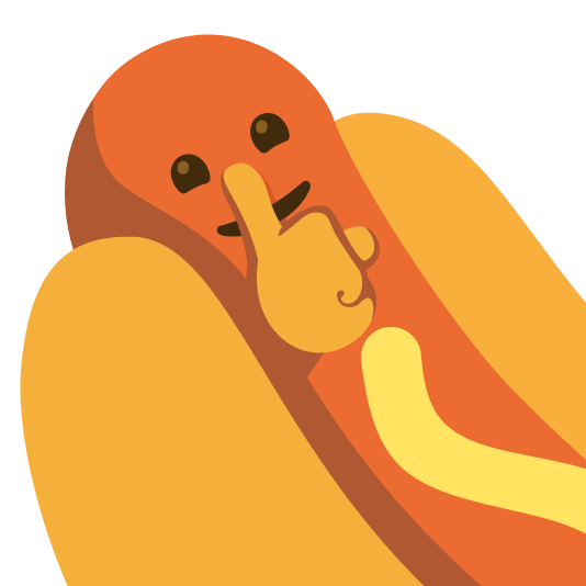 shushing face hotdog