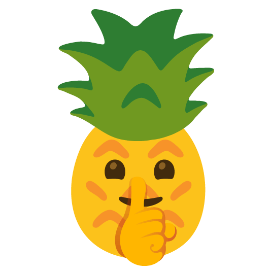 shushing face pineapple