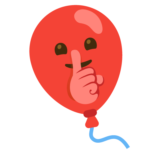 shushing face balloon