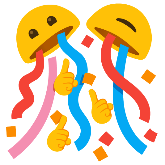 shushing face confetti ball