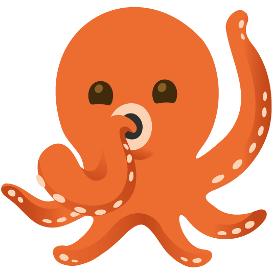 shushing face octopus