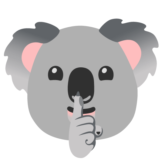 shushing face koala