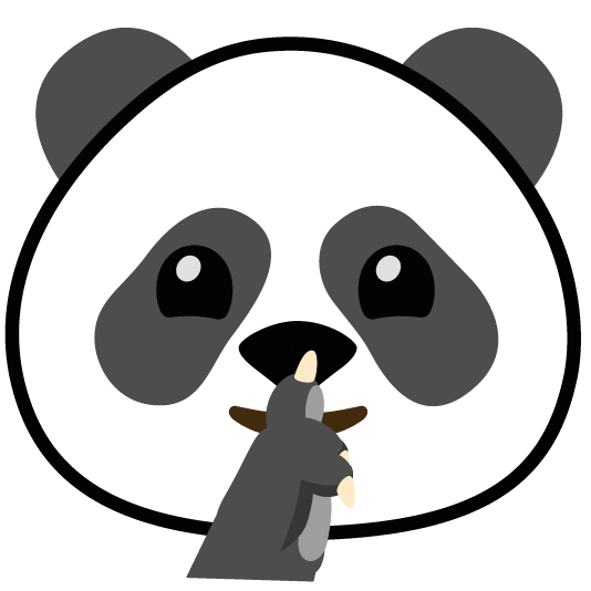 shushing face panda face