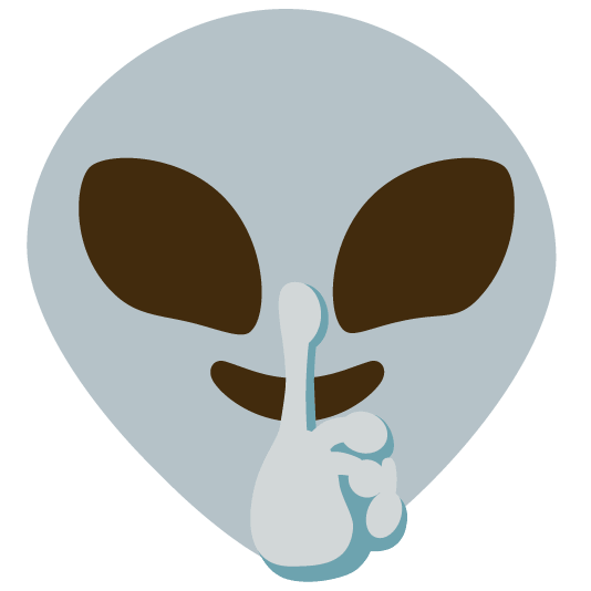shushing face alien