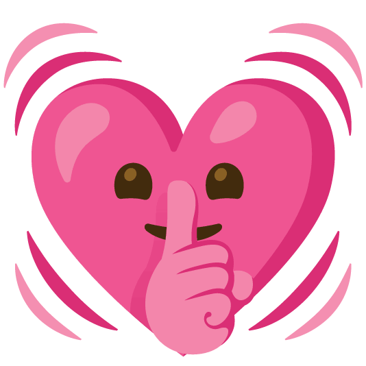 shushing face heartbeat