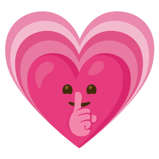 shushing face heartpulse