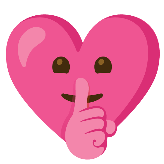 shushing face gift heart