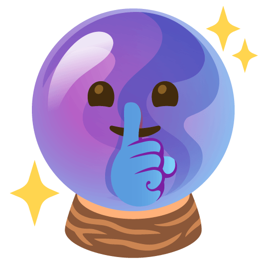 shushing face crystal ball