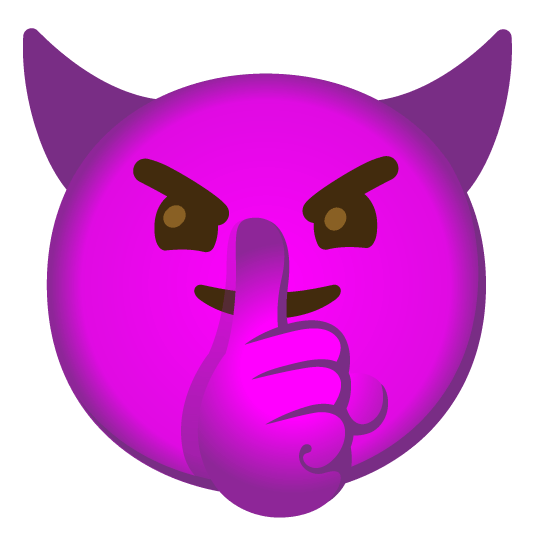 shushing face smiling imp