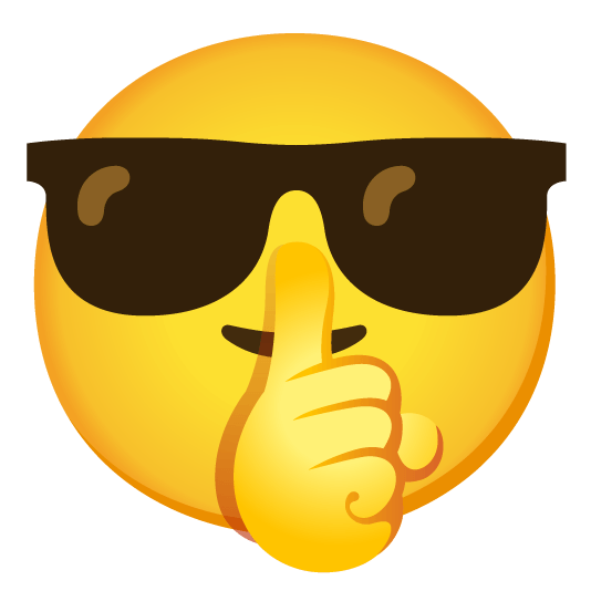 shushing face sunglasses