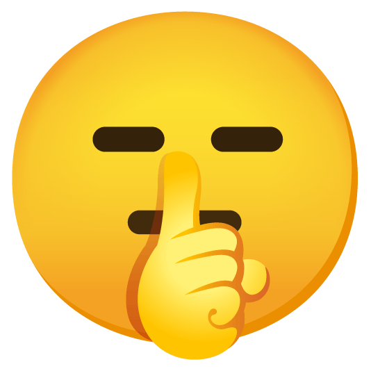 shushing face expressionless