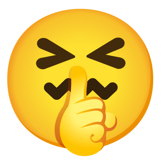 shushing face confounded