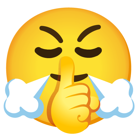 shushing face triumph