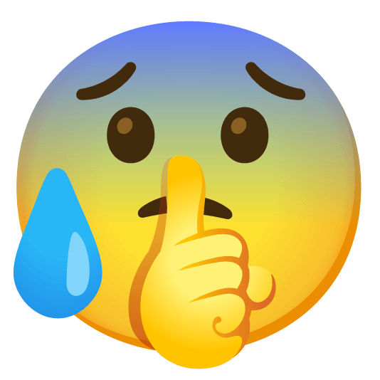 shushing face cold sweat