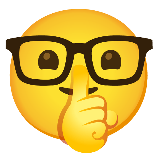 shushing face nerd face