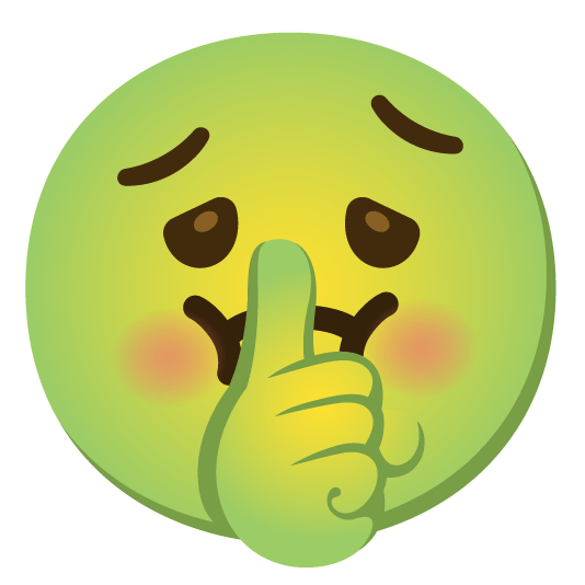 shushing face nauseated face