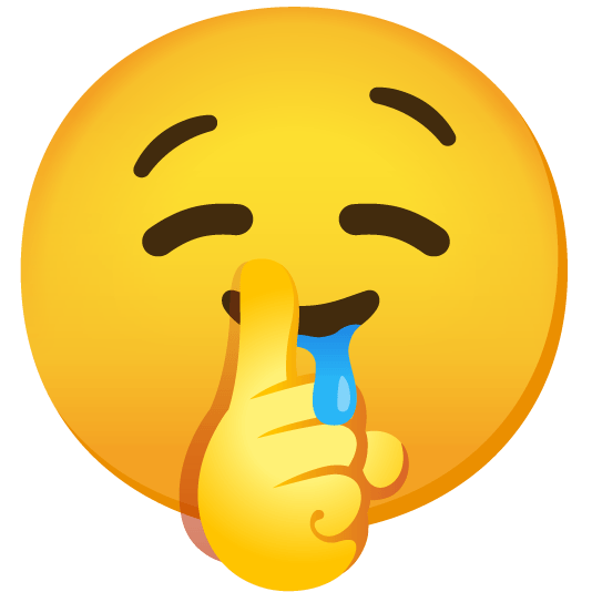 shushing face drooling face