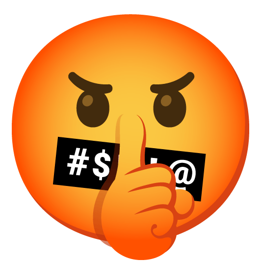 shushing face face with symbols on mouth