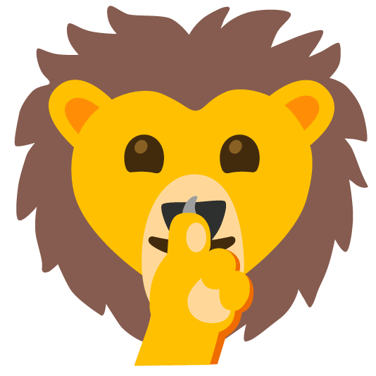 shushing face lion face
