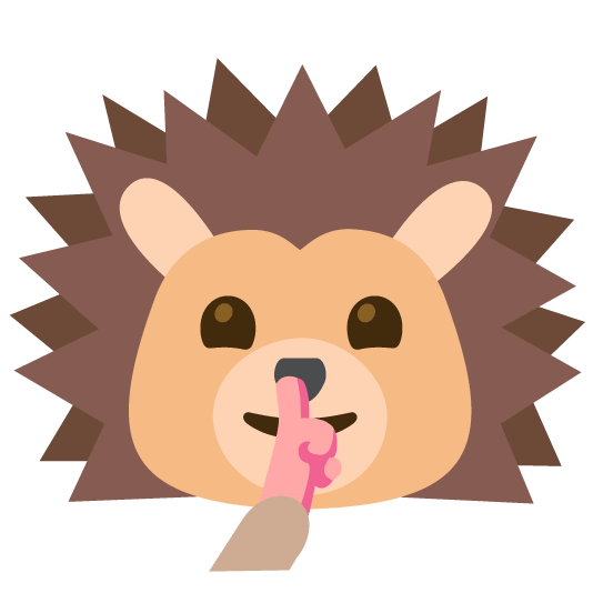 shushing face hedgehog